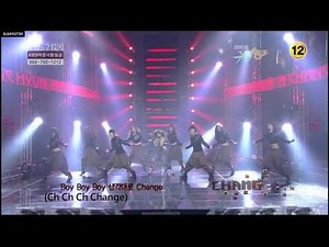 [LIVE 中字]100108 HyunA 泫雅feat. Joon Hyung龍俊亨 (Beast) - Change Hot Debut (MBank) .mpg