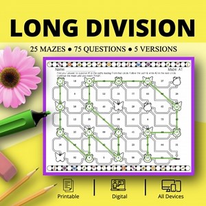 Spring: Long Division Maze Activity