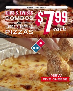 1.8K reactions · 45 shares | There’s a double dipper inside all of us. Try our new Oven-Baked Dips & Twists Combos. Order now for just $7.99 each at dominos.com | Domino's Pizza | Facebook