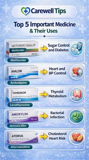 Top 5 Essential Medicine & Their Benefits | Health Tips #Shorts #Viral