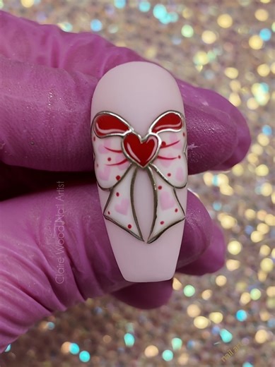 Valentine's Day Bow Nail Design Ideas