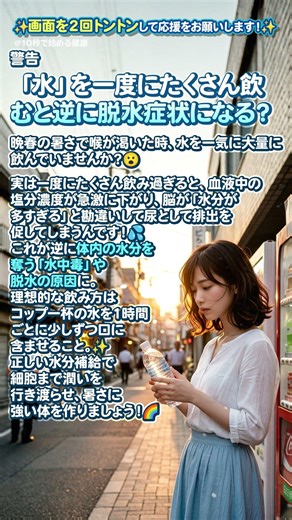 警告！💦「水」を一度にたくさん飲むと逆に脱水症状になる？🇯🇵