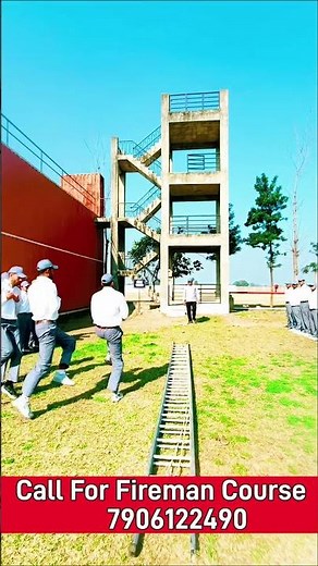 Fireman Ladder Drill Practice Training IN National Fire Science Academy Ladder Drill Training