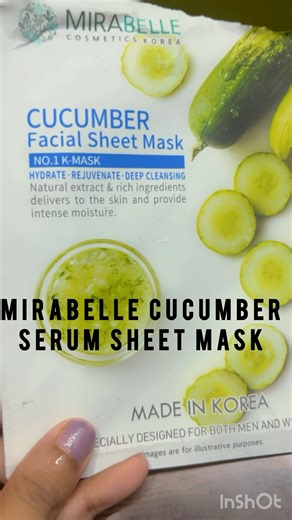 MIRABELLE Cucumber Facial Serum Sheet Mask Review #mirabelle