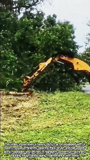 Boom Mower Brush Clearing #worker #process #landscaping #heavyequipment #clearing