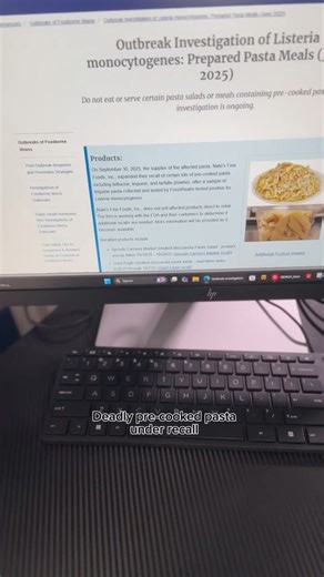 Recall expands for deadly pre-cooked pasta