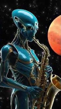 An Alien's Passion for Saxophone in the Grandeur of the Cosmos 🎶🌠**