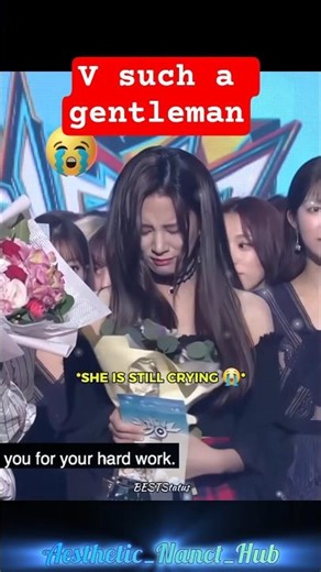 Solbin Got Emotional on Stage 💔 | V Comforted Her Like a True Gentleman 💜 | #shorts