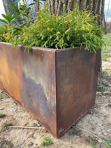 Metal Trough Planter 30" X 12" X 14" - Medium Rectangular Planter - Spring Annual Planter Pot - Raw Steel Will Develop Natural Rusty Patina - Etsy
