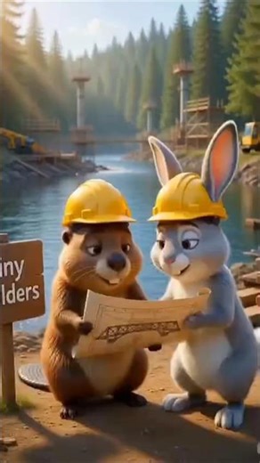Building a Bridge Over the River (P-1)🌉🏗️ #shorts #usashorts #movie #bridge#ai #river#cartoon#create