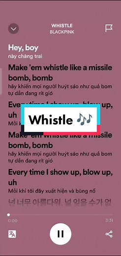 Whistle - BLACKPINK #lyrics #whistle #blackpink #jisoo #jennie #rosé #lisa #lyrics_songs