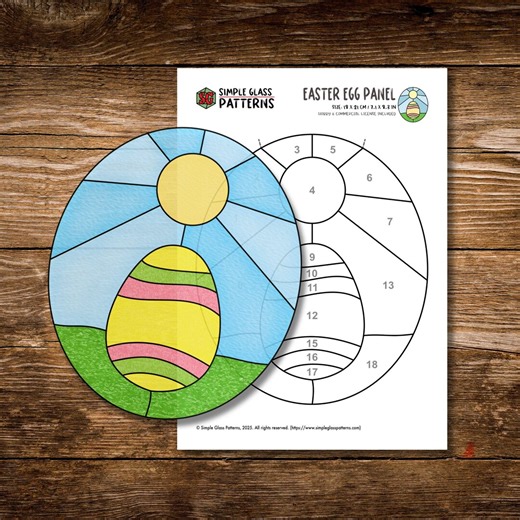 Easter Egg Stained Glass Pattern • Simple Suncatcher Designs for Beginners • Cricut Friendly - Etsy