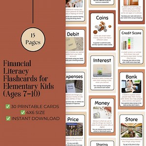 Financial Literacy Flashcards for Kids – Elementary Set | Budgeting, Saving, Coins, Debt | 4x6 Printable PDF - Etsy Australia