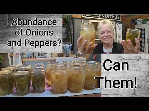 Canning those Onions and Bell peppers, for long term pantry// sustainability