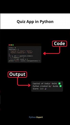 Build a Quiz App in Python in 10 Seconds! 🐍 #developer #programming #python #project #quiz #coding