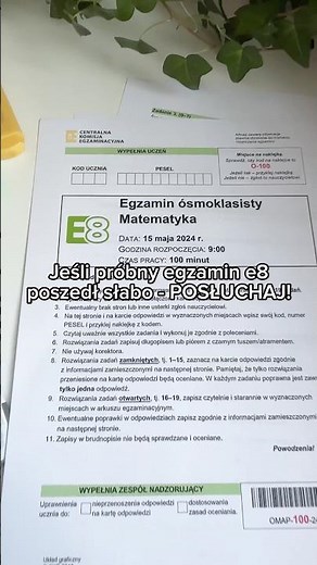 Course for the eighth-grade exam in mathematics