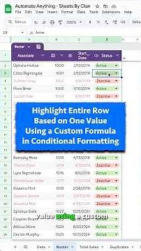 Format an entire row based on the value in one column using custom conditional formatting!