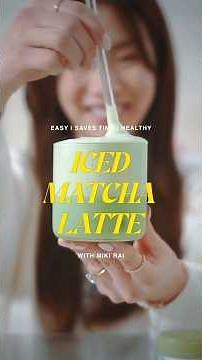 Easiest way to make an iced matcha latte 🧊 🍵 #matcha #matchabenefits