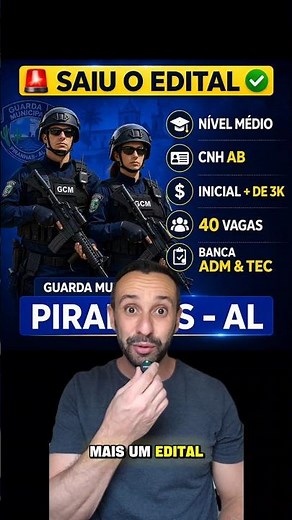 The official notice for the Municipal Guard of Piranhas, Alagoas, has been released.