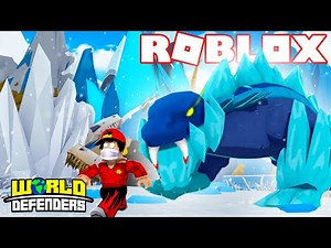 *NEW* FIRE & ICE DINOS in Roblox WORLD DEFENDERS...