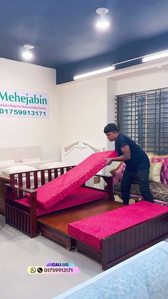 দিনে সোফা, রাতে আরামদায়ক বেড - সোফা কাম বেড ! Sofa cum bed #01759913171 #bed #interior #furniture
