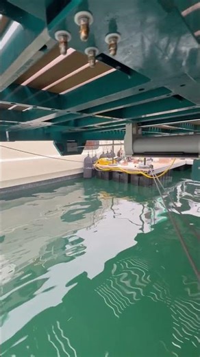 'Check out the mechanism below the swim platform on the Lagoon 82 - wow' #luxuryyachts #luxury
