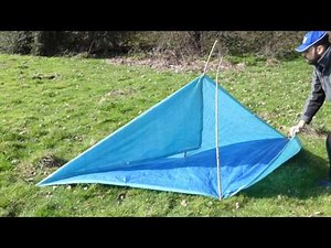 Emergency shelter, fully enclosed tent with floor in less then 3 min, from 2x3 (6'x9') tarp