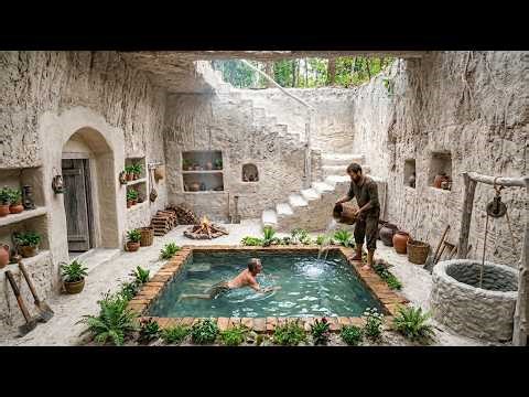 Amazing Building Skills! Build The Most Beautiful Underground Swimming Pool and Underground House