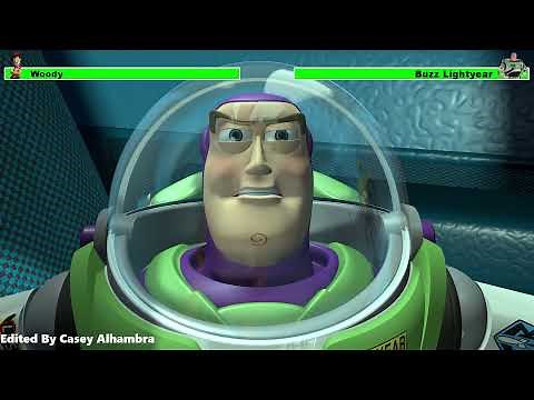 Woody vs. Buzz Lightyear with healthbars