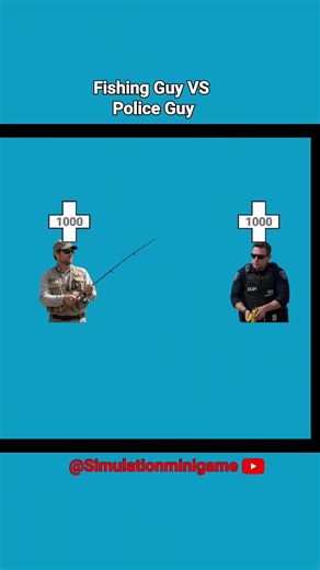 Fishing Guy Vs Police Guy 💀😭 #simulation #game #battle #fyp | game