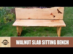How To Make a Live Edge Walnut Slab Sitting Bench (DIY)
