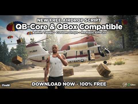 🚀 FREE FiveM Airdrop System for QBcore & Qbox | Admin Tablet + Auto Loot Drops 1017 Development