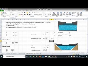 Bottom width of channel using values of discharge and critical depth | Open Channel Flow