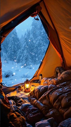 Inside a Blizzard Tent ❄ Extreme Winter Camping Ambience