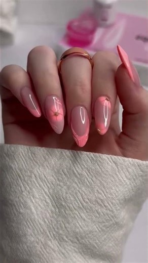 🦩 Сочный летний маникюр "Фламинго" за 5 минут