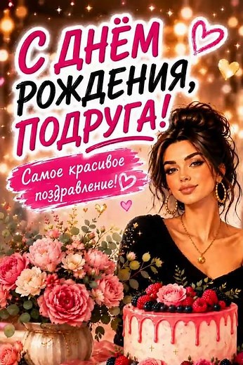 🎂 С Днём Рождения, Подруга! 💖 Самое Красивое Поздравление #shorts