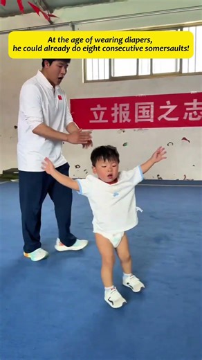 2.5 years old, still in diapers, already doing 8 backflips.The energy is unmatched.