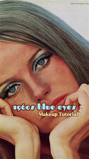 1960s blue Eyes makeup tutorial 🦋 #60s #makeup #vintage #60smakeup #vintagemakeup