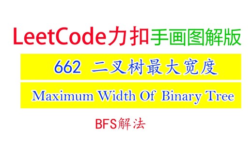 Leetcode力扣662 手画图解版｜二叉树最大宽度 Maximum Width of Binary Tree