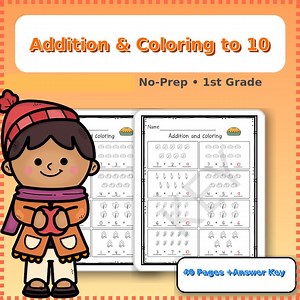 Fall Addition Coloring Worksheets | Kindergarten 1st Grade Math Practice | Autumn Printable PDF - Etsy Australia
