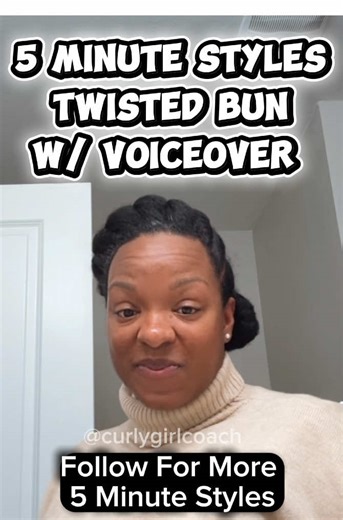 5-Minute Twisted Bun Tutorial for Natural Hair