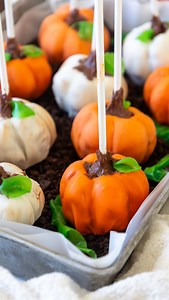Pumpkin Cake Pops 🎃 Absolutely love how these turned out!! The recipe is linked in my bio or you can google chelsweets pumpkin cake pops #pumpkin #cakepops | Chelsweets