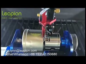 1060 CO2 laser machine working on Metal Box with Rotary
