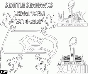 Seattle Seahawks, Super Bowl 2026 coloring page printable game