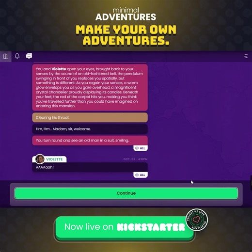 Dive into your campaign anytime. Minimal Play-by-Post makes text-based roleplay simple and fun. | Minimal Roleplay
