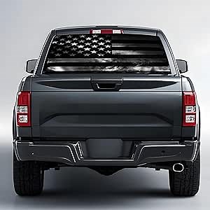 Back Window Decals for Trucks - 65x17.3 in American Flag Window Decal Rear Window Decals for Truck Decor, Creative Truck Rear Window Decal for Personalized Decoration - AFD-12-S