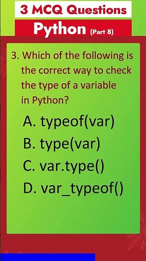 Part 8 - Python MCQ - Q&A | Most asked Interview Questions