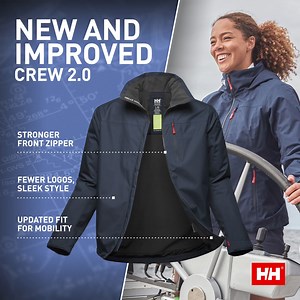 Our iconic sailing jacket is better than ever. Say hello to the Crew 2.0. | Helly Hansen