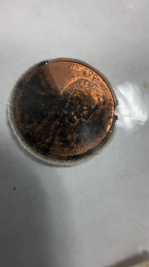 Scholars in Mr. Jenkins’ General Chemistry class performed a chemical plating reaction, depositing silver metal onto a copper penny. 🧪 This models oxidation & reduction of metals, the same type of process used to plate jewelry (gold/silver), chrome wheels, surgical instruments, smartphone circuit boards, and anti-tarnish plumbing fittings. | East High School