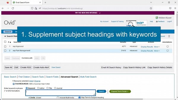 Ovid MEDLINE Tutorial Part 1